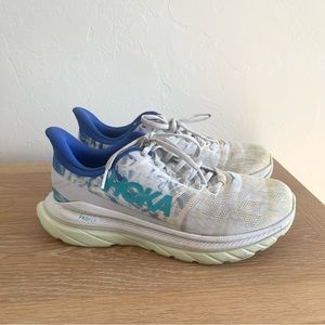 Hoka One One Mach 4 Together White Colorful Athletic Tennis Running Shoes 8.5